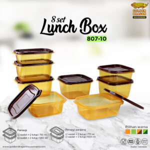 807-10 Lunch Box Plastik Persegi 8 Set