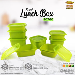 807-10 Lunch Box Plastik Persegi 8 Set - Gambar 4